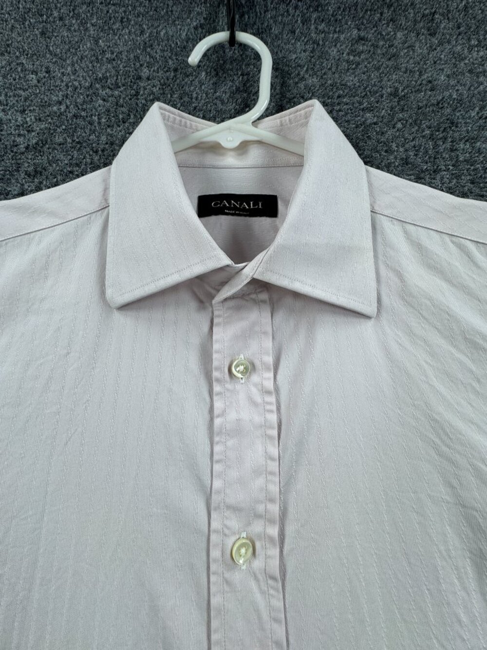 Canali Pink 16 Point Striped Italy Cotton Shirt Button Up Long Sleeve Luxury Men